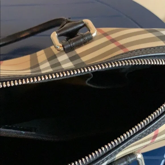 Burberry Beige and Black Plaid Satchel - Picture 11 of 12